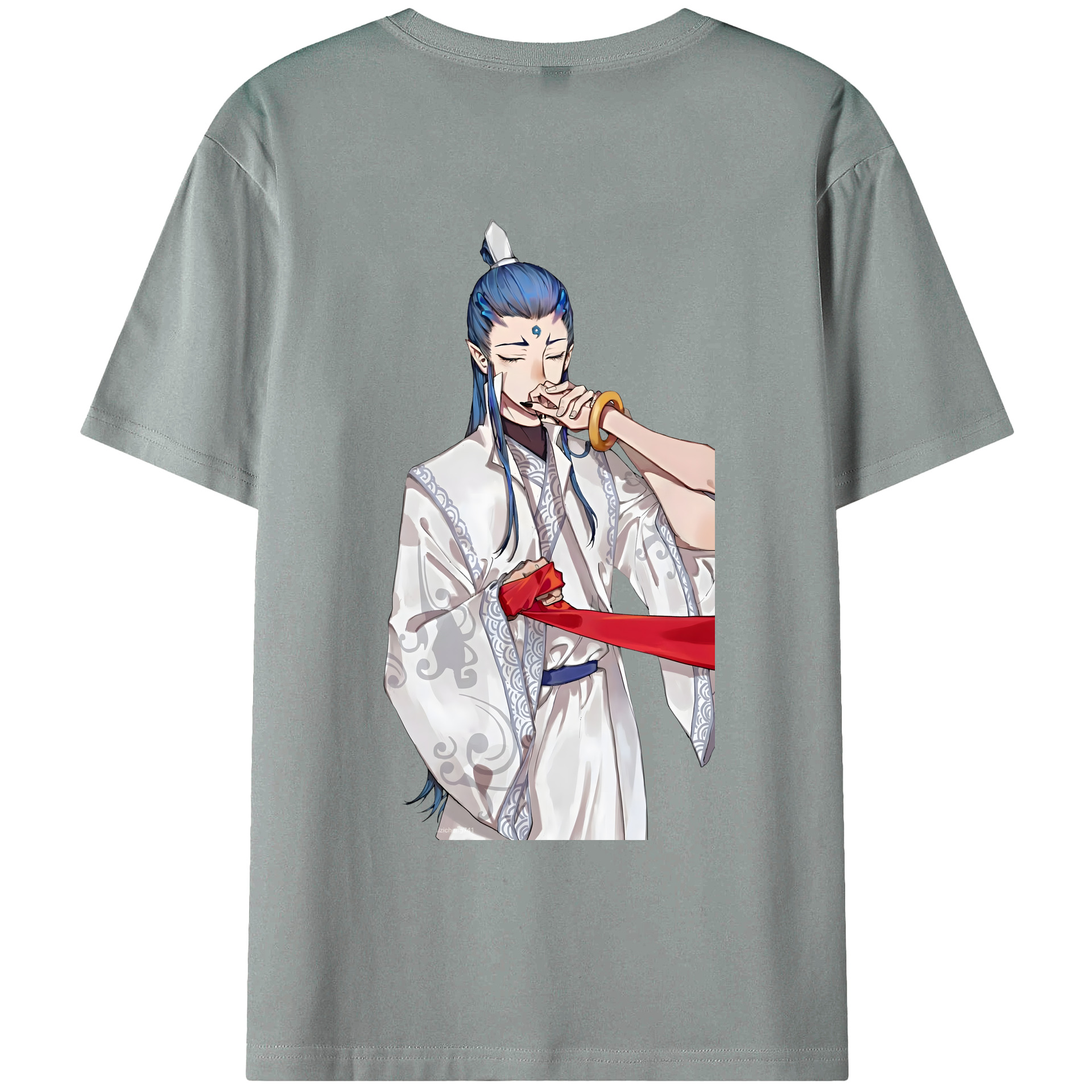 （画像用） Ne Zha 2 ナタ 魔童の大暴れ 綿100％ メンズ半袖Tシャツ（バックプリント） 通気性